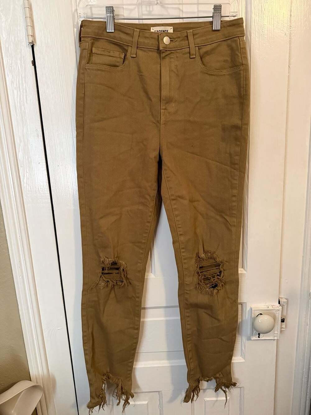 L'Agence High Line High Rise Skinny Distressed Jeans in Sahara 27